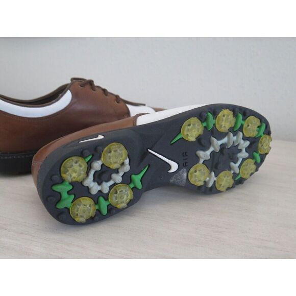 Nike 192049 221 Women's Sz 5.5 Brown/White Leather Classic Golf Shoes - Picture 9 of 10